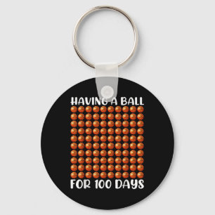 100 Days Of School Basketball 100th Day 100 Days Key Ring