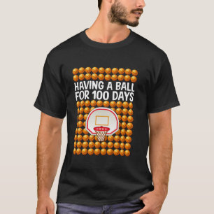 100 Days Of School Basketball 100th Day Balls For T-Shirt