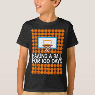 100 Days Of School Basketball 100th Day Balls Gift T-Shirt