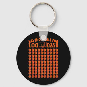 100 Days Of School Basketball 100th Day For Boys Key Ring