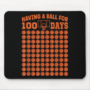 100 Days Of School Basketball 100th Day For Boys Mouse Mat
