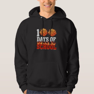 100 Days Of School Basketball 100th Day Student Ki Hoodie