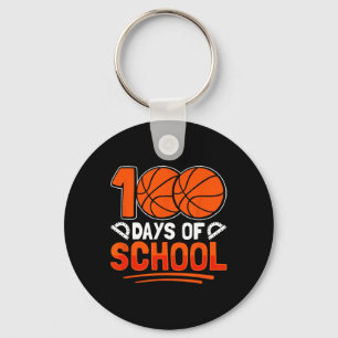100 Days Of School Basketball For Students Coach P Key Ring