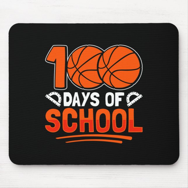 100 Days of School Basketball for Students Coach P Mouse Mat (Front)