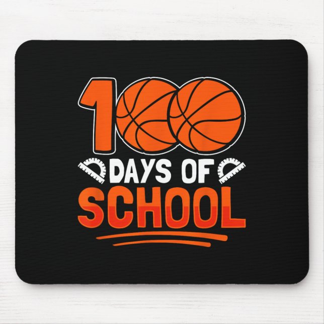 100 Days Of School Basketball For Students Coach P Mouse Mat (Front)
