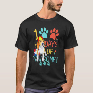 100 Days Of School Beagle Dog 100 Days Of Pawsome T-Shirt