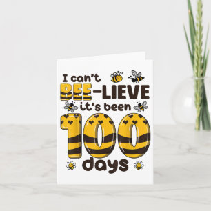 100 Days Of School Bee 100th Day Of School Kids Card
