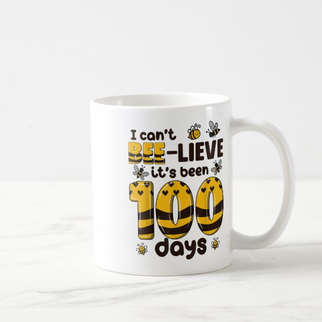 100 Days Of School Bee 100th Day Of School Kids Coffee Mug (Right)