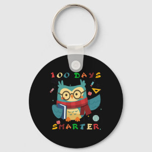 100 Days Of School Boy Girl Gift Smarter Owl Lover Key Ring
