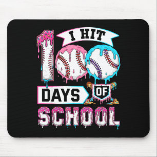 100 Days Of School Boys Baseball Drip 100th Day Ki Mouse Mat
