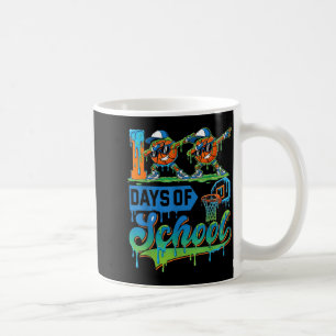 100 Days Of School Boys Basketball Drip 100th Day Coffee Mug