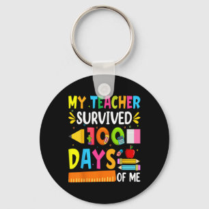 100 Days Of School Boys Girls Kids Teacher Gift Fu Key Ring