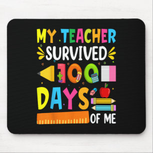 100 Days Of School Boys Girls Kids Teacher Gift Fu Mouse Mat