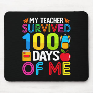 100 Days Of School Boys Girls Kids Teacher Gift Fu Mouse Mat