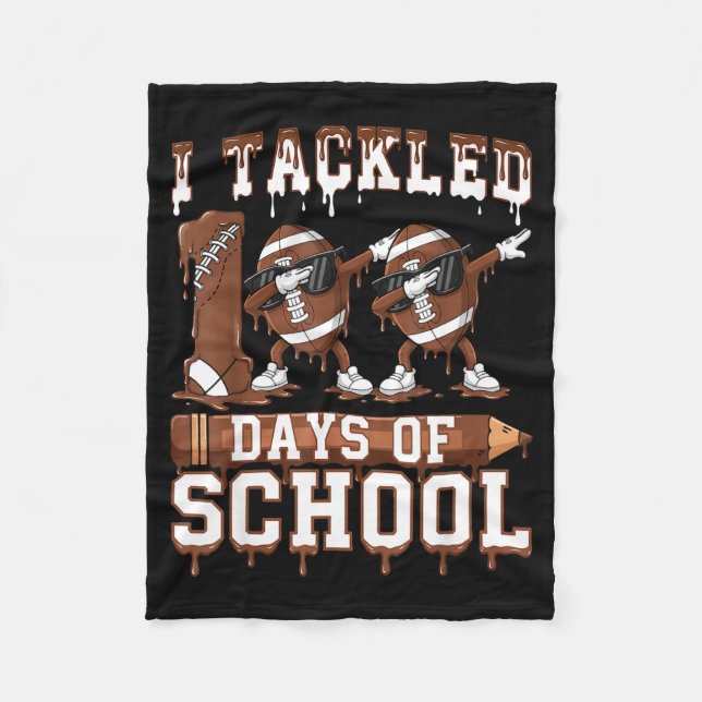100 Days Of School Boys Kids 100th Day Of School F Fleece Blanket (Front)
