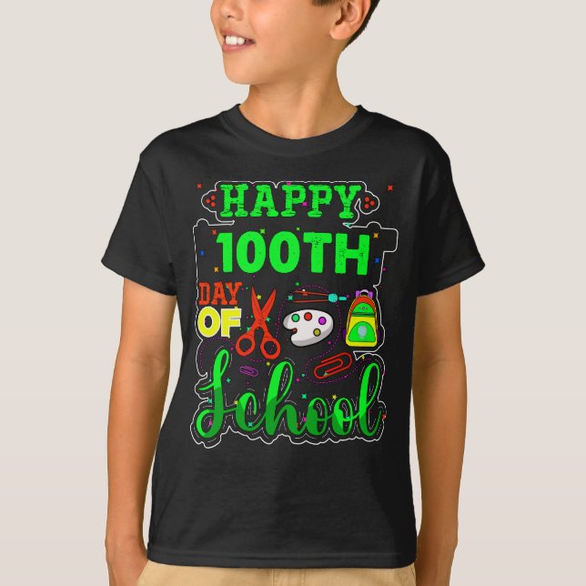 100 Days Of School Boys Kids 100th Day T-Shirt (Front)