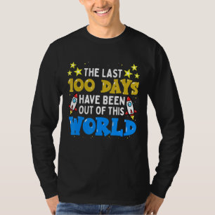 100 Days Of School Boys Outer Space Astronaut Rock T-Shirt