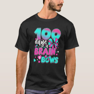 100 Days of School Brains And Bows 100th Day Kids  T-Shirt