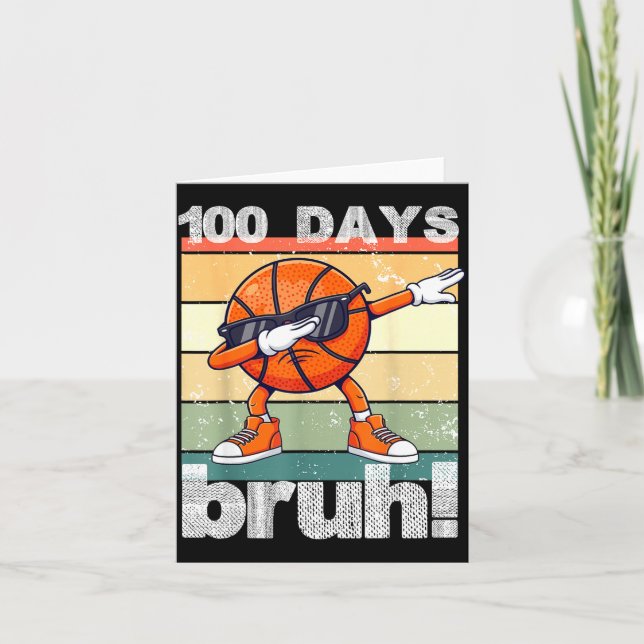 100 Days Of School Bruh Funny Kids Boys Dabbing Ba Card (Front)
