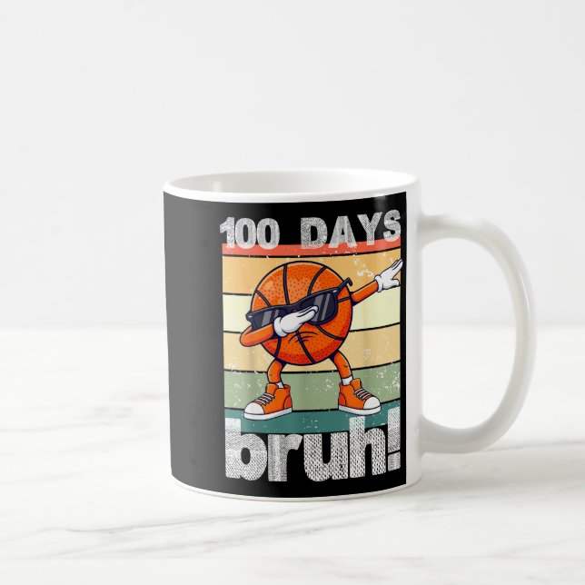 100 Days Of School Bruh Funny Kids Boys Dabbing Ba Coffee Mug (Right)