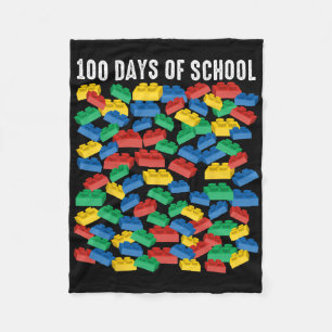 100 Days Of School Building Blocks Master Builder Fleece Blanket