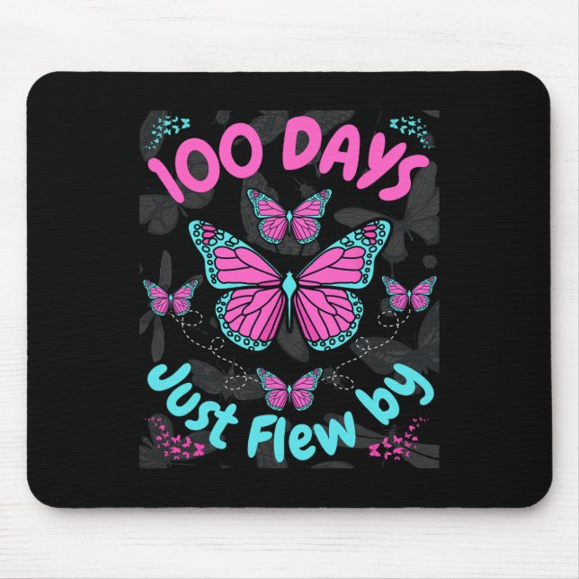 100 Days of School Butterfly Girls 100 Days Just F Mouse Mat (Front)