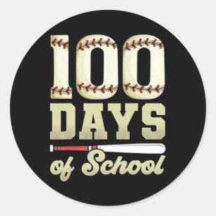 100 Days Of School Bysebyll Classic Round Sticker