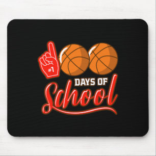 100 Days Of School Bysketbyll Boys Teacher 100th D Mouse Mat