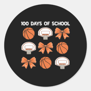 100 Days Of School Bysketbyll Coquette Bow Teacher Classic Round Sticker