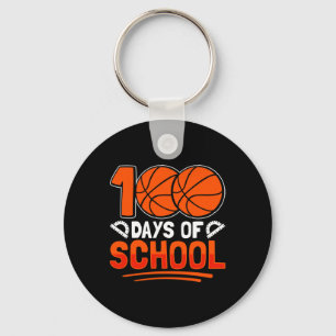 100 Days Of School Bysketbyll For Students Coach P Key Ring