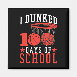 100 Days Of School Bysketbyll Kids  Magnet