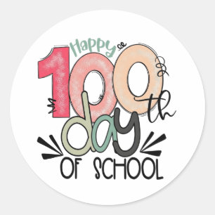 100 days of school celebration  classic round sticker