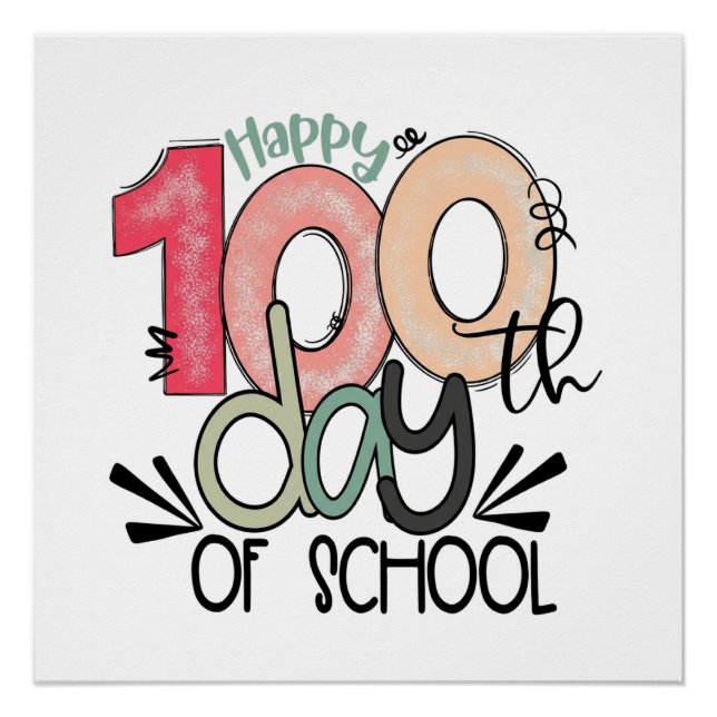 100 days of school celebration glossy poster (Front)