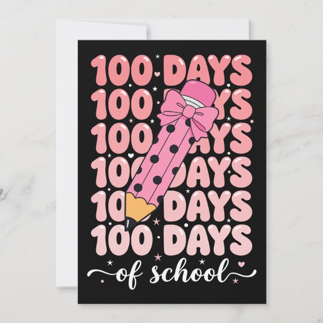 100 days of school celebration invitation (Front)