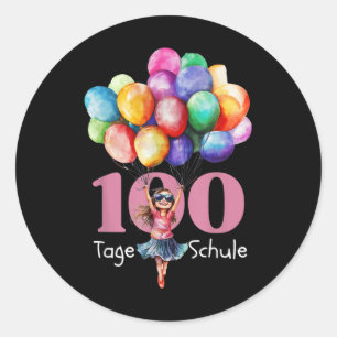 100 Days Of School Celebration Outfit Kids, Girls  Classic Round Sticker