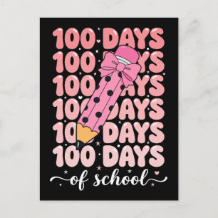 100 days of school celebration postcard