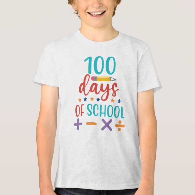 100 Days of School Celebration Tri-Blend Shirt (Front)