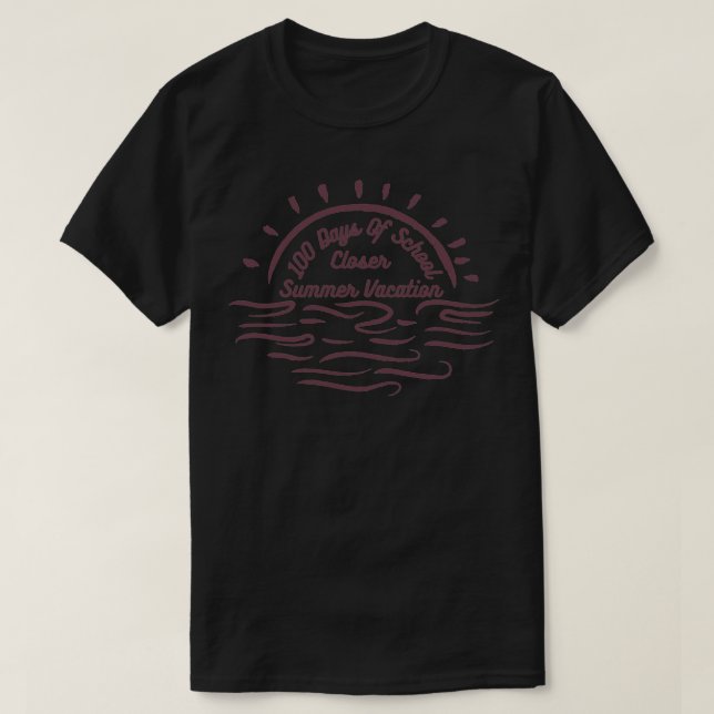 100 Days Of School Closer Summer Vacation 14 T-Shirt (Design Front)