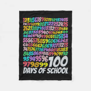 100 Days Of School Colourful Rainbow Teacher Kids Fleece Blanket