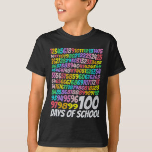 100 Days Of School Colourful Rainbow Teacher Kids T-Shirt