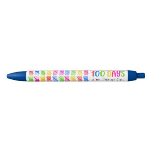 100 Days of School Colourful Tally Mark Black Ink Pen