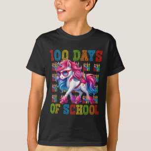 100 Days Of School Colourful Unicorn Students Teac T-Shirt