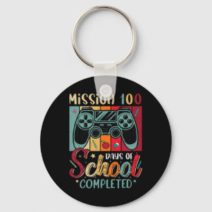 100 Days Of School Completed Gamer Kids 100th Day Key Ring