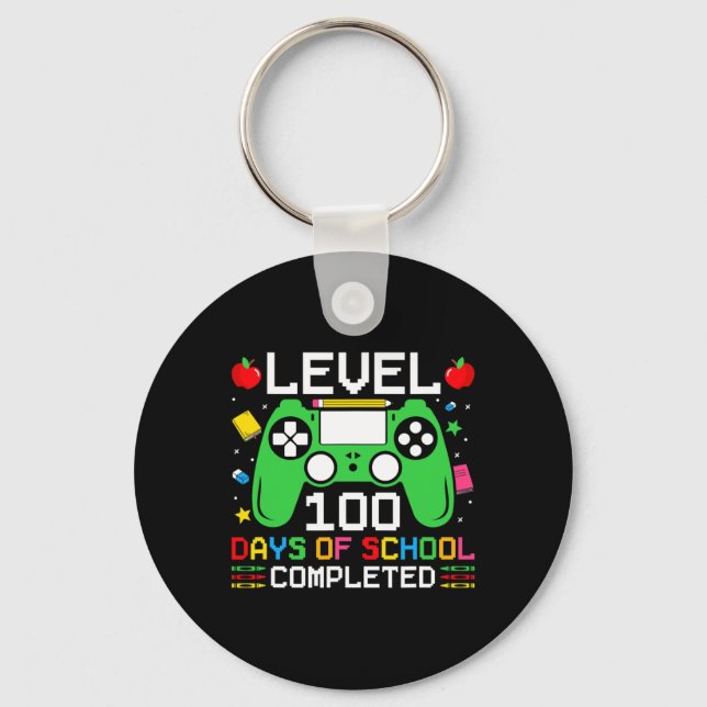 100 Days Of School Completed Gaming Toddler Boy  Key Ring (Front)