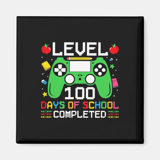 100 Days Of School Completed Gaming Toddler Boy  Magnet (Front)