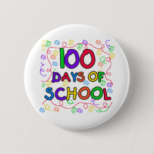 100 Days of School Confetti Tshirts and Gifts 6 Cm Round Badge