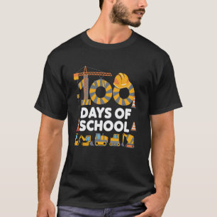 100 Days Of School Construction Vehicle Boys Kids T-Shirt
