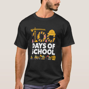 100 Days Of School Construction Vehicle Boys Kids T-Shirt