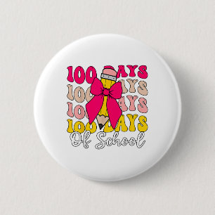 100 Days Of School Coquette Bow 100th Day Of 6 Cm Round Badge
