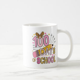 100 Days Of School Coquette Bow 100th Day School Coffee Mug